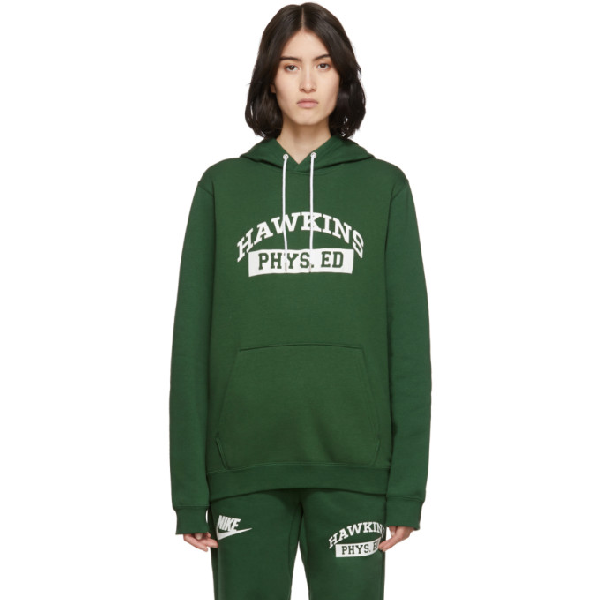 stranger things nike hoodie green