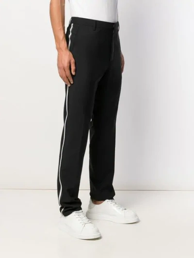 Shop Valentino Side Stripe Tailored Trousers In Black