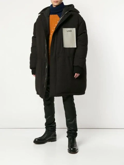 Shop Raf Simons Lsd Patch Oversized Parka In Black