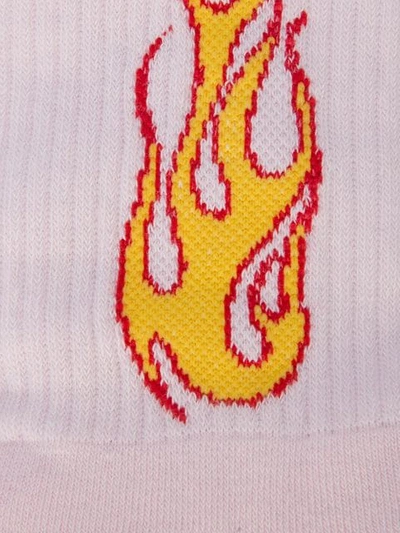 Shop Palm Angels Flame Patterned Socks In Pink