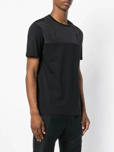 Shop Les Hommes Urban Contrast Panel T In Black