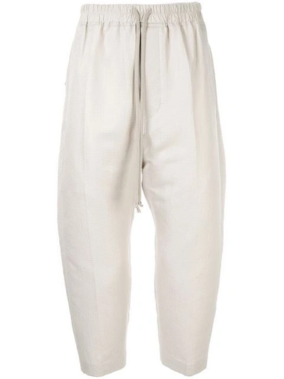 Shop Rick Owens Cropped Trousers In White