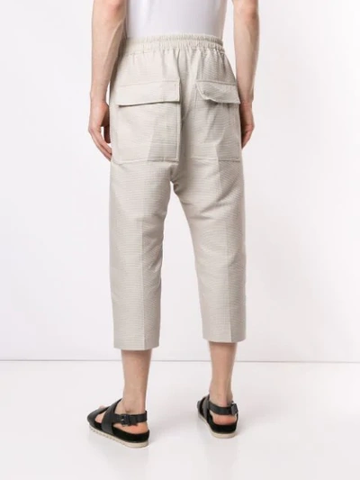 Shop Rick Owens Cropped Trousers In White