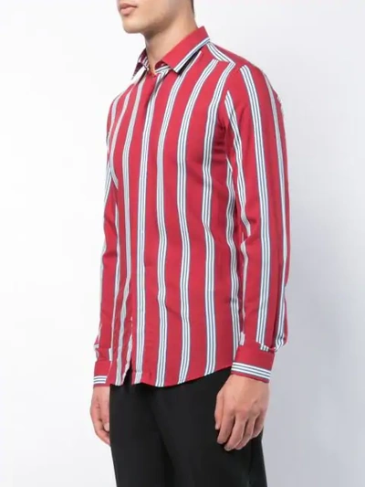 Shop Lords And Fools Longsleeved Striped Shirt In Red