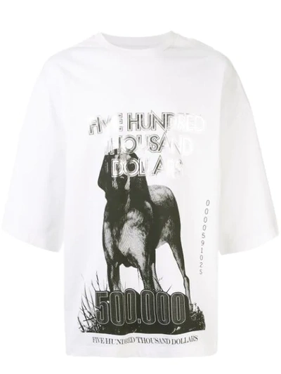 Shop Yoshiokubo Oversized ”greyhound” T-shirt In White