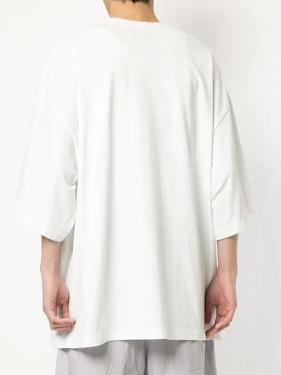 YOSHIOKUBO GREYHOUND超大款T恤 - 白色