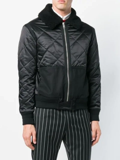 Shop Givenchy Quilted Bomber Jacket - Black