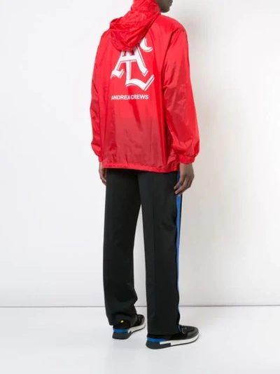 Shop Andrea Crews Straight Edge Wind Breaker Jacket In Red