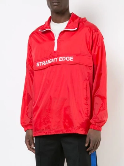 Shop Andrea Crews Straight Edge Wind Breaker Jacket In Red