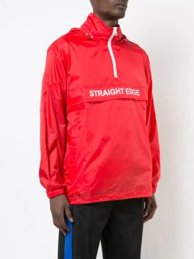 Shop Andrea Crews Straight Edge Wind Breaker Jacket In Red