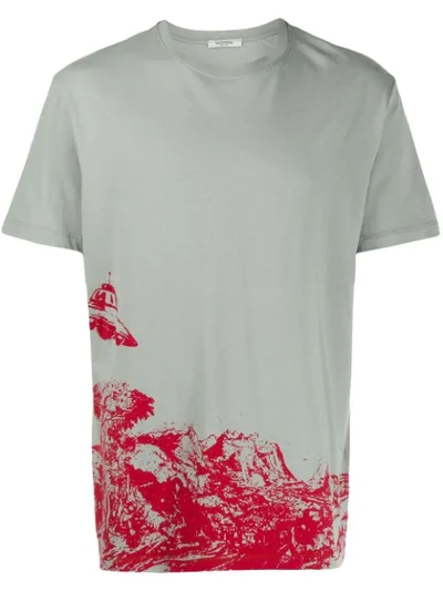 VALENTINO UFO PRINT T-SHIRT - 灰色