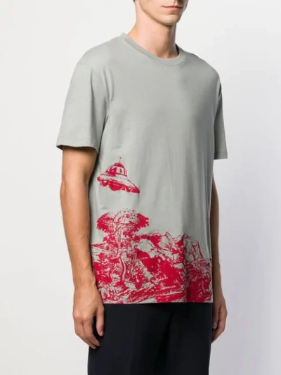 Shop Valentino X Undercover Time Traveller Print T-shirt In Grey