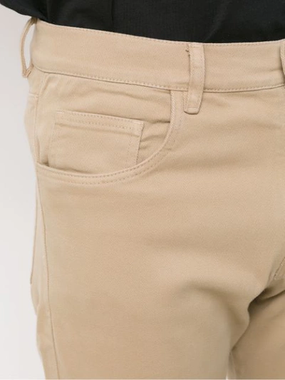 Shop Egrey Straight Fit Trousers In Neutrals