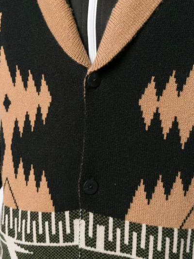 Shop Alanui Ethnic Knitted Cardigan - Brown