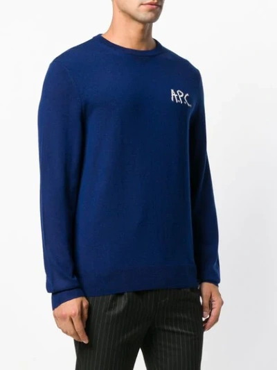 Shop A.p.c. Branded Jumper - Blue