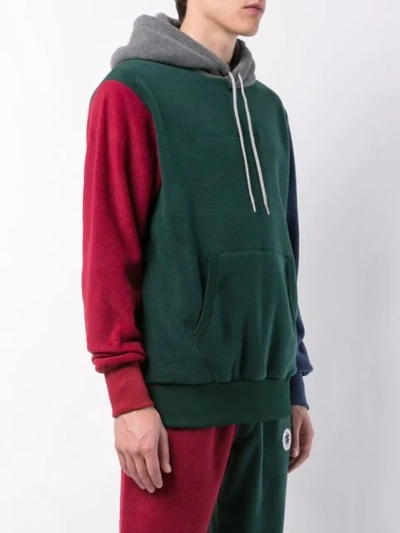 Shop Aimé Leon Dore Colour Block Hoodie - Green