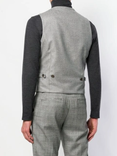 Shop Eleventy Slim Button Waistcoat - Grey