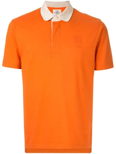 Shop Kent & Curwen Contrast Collar Polo Shirt In Orange