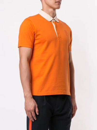 Shop Kent & Curwen Contrast Collar Polo Shirt In Orange