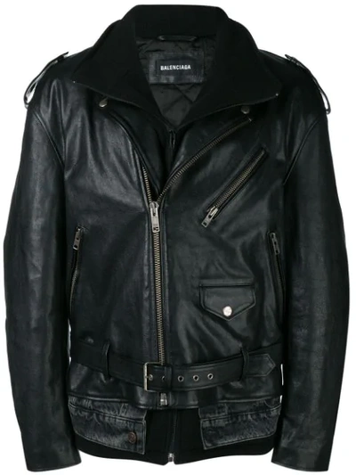 Shop Balenciaga Layered Jacket In 1000 Black