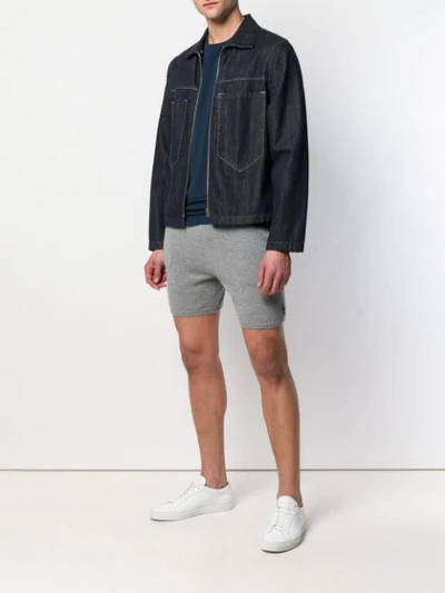 Shop Ron Dorff Cashmere Track Shorts In Grey