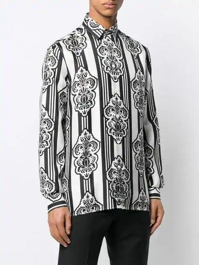 Shop Versace Classic Printed Shirt In White