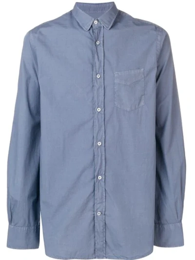 Shop Officine Generale Front Pocket Shirt In Blue
