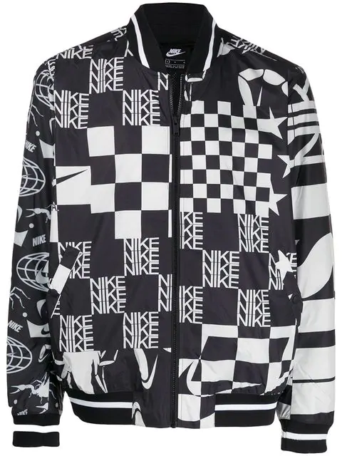 black and white nike bomber jacket