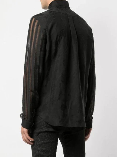 Shop Ann Demeulemeester Sheer Sleeve Shirt In Black