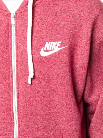 Shop Nike Logo Full-zip Hoodie - Red