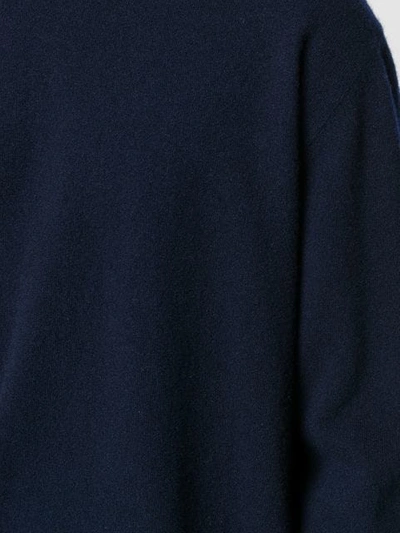 Shop Laneus Long-sleeve Fitted Sweater In Blue