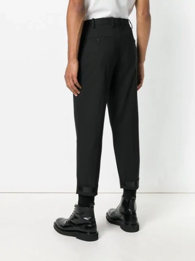 Shop Neil Barrett Cropped Tailored Trousers In Black
