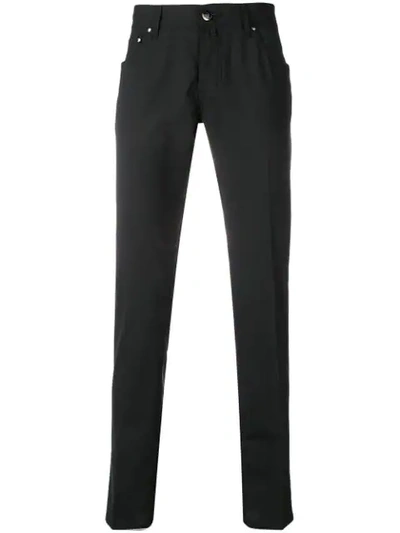 Shop Jacob Cohen Slim-fit Trousers - Black