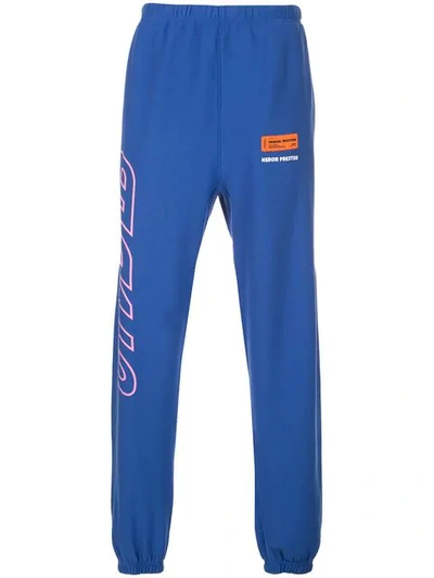 Shop Heron Preston Logo Track Pants In Blue
