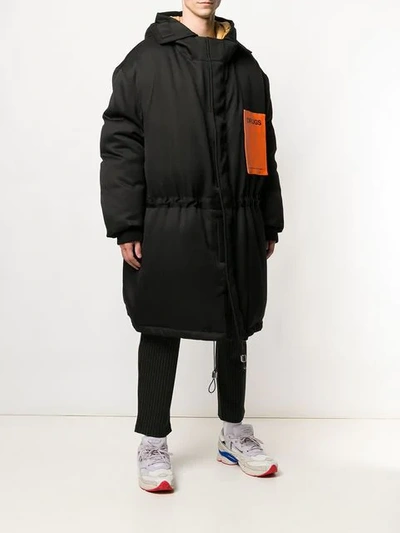 Shop Raf Simons Oversized Reversible Padded Jacket In Black