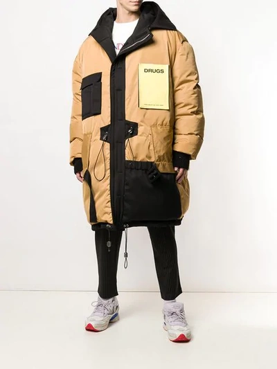 Shop Raf Simons Oversized Reversible Padded Jacket In Black