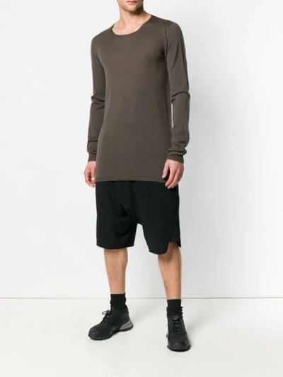 Shop Rick Owens Dropped Crotch Shorts In Black