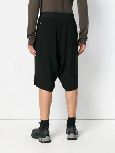 Shop Rick Owens Dropped Crotch Shorts In Black