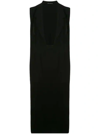 Shop Yohji Yamamoto Open Side Sleeveless Coat - Black