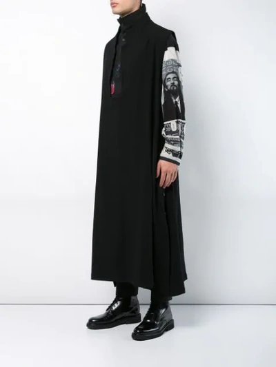 Shop Yohji Yamamoto Open Side Sleeveless Coat - Black
