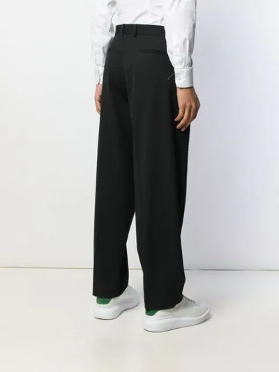 Shop Mcq By Alexander Mcqueen Wide-leg Tailored Trousers In 1000 Darkest Black