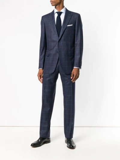 Shop Caruso Single Breasted Suit In Blue