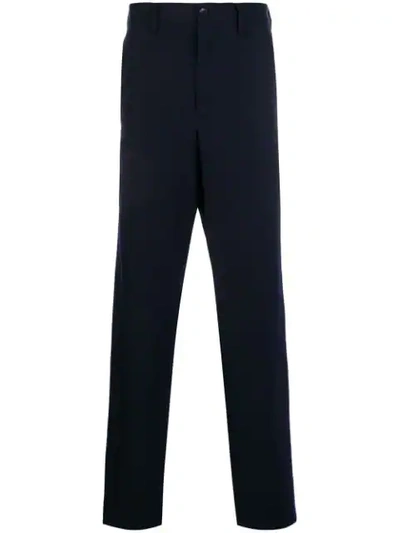 Shop Yohji Yamamoto High Waist Trousers - Blue