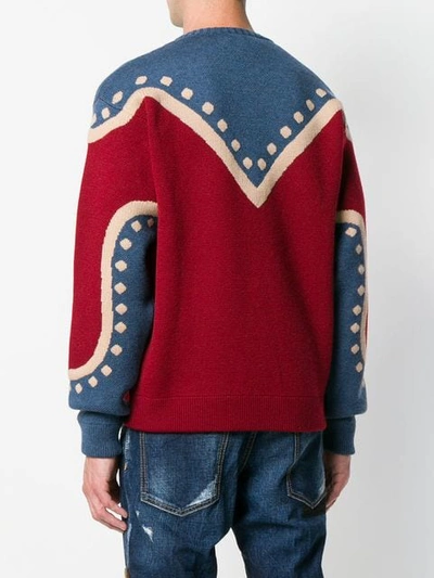 Shop Dsquared2 Pullover Mit Intarsien-strickmuster In Red