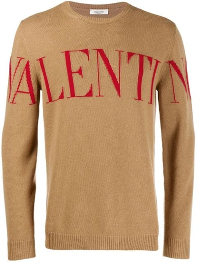 Shop Valentino Jacquard Logo Sweater In La8 - Multicoloured
