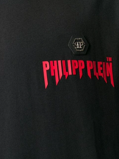 Shop Philipp Plein Statement Logo Print T-shirt In Black