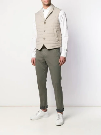 Eleventy Padded Fitted Gilet In Neutrals