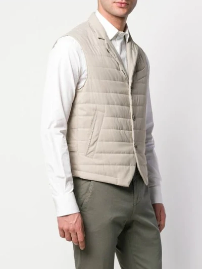 Eleventy Padded Fitted Gilet In Neutrals