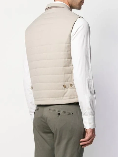 Eleventy Padded Fitted Gilet In Neutrals