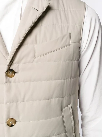 Eleventy Padded Fitted Gilet In Neutrals